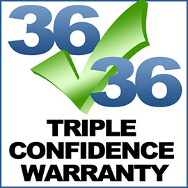 3 Year, 36,000 Mileage Triple Confidence Warranty on Repairs!